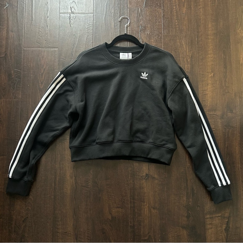 Adidas Black Cropped Sweatshirt